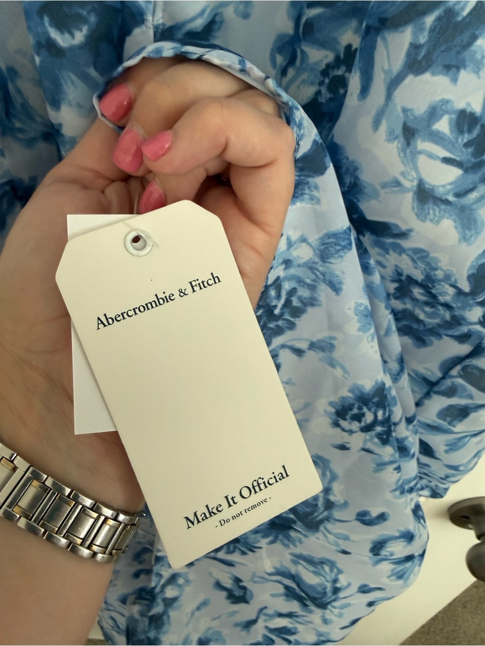 Abercrombie & Fitch Light Blue Floral Midi Dress (Camille Midi) - Picture 5 of 6